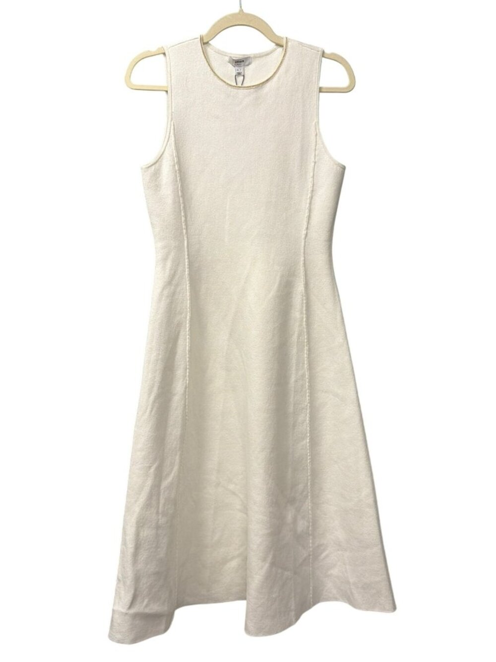 New Reiss Nilo Knitted Midi Dress in Ivory Medium Petite - Picture 6 of 11